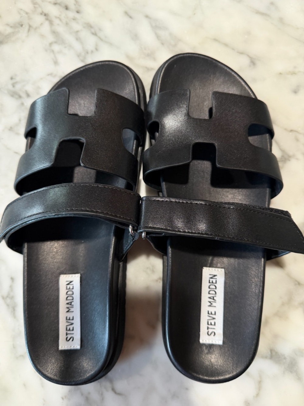 Steve Madden Mayven Black Leather size 9